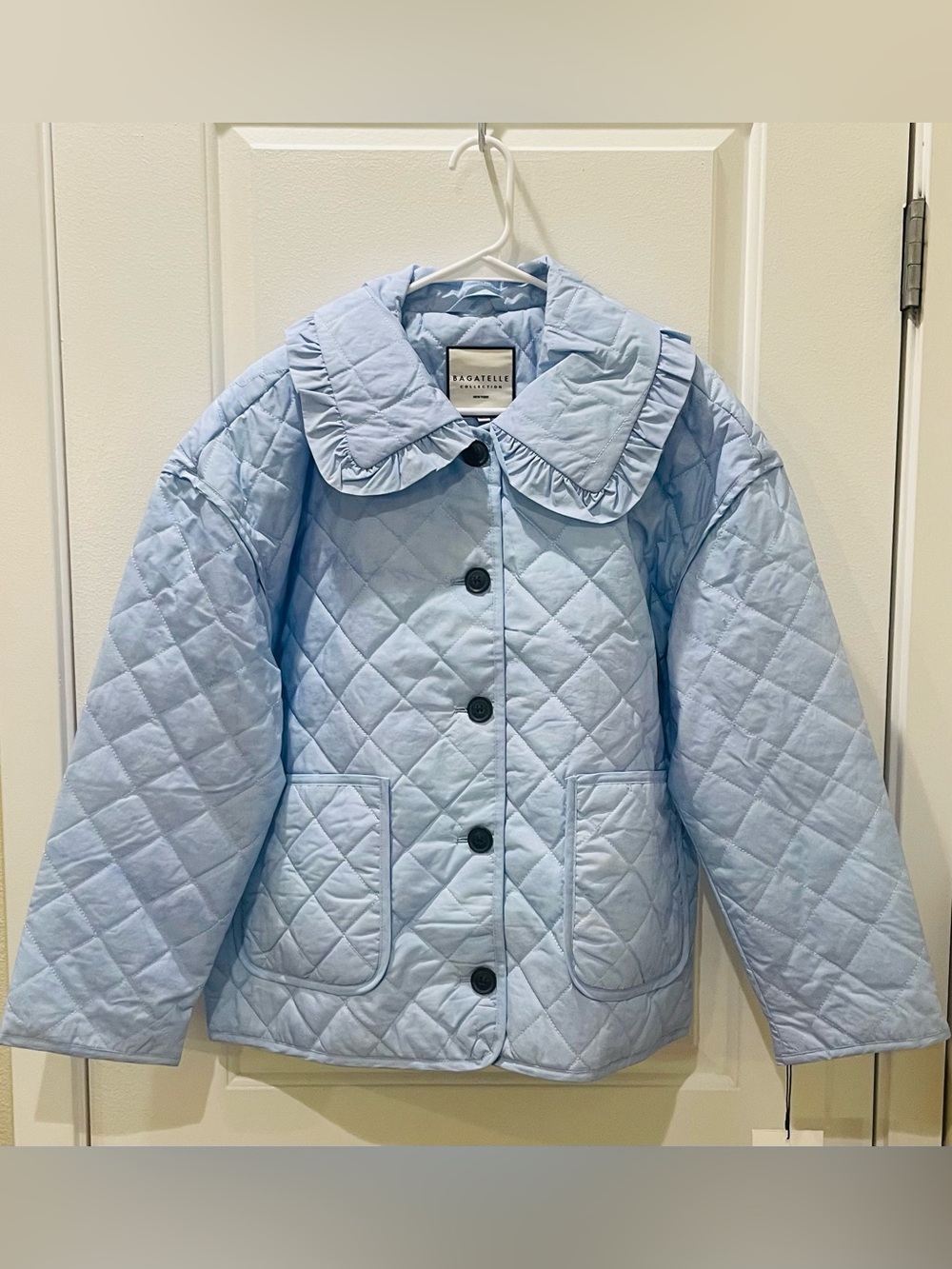 NEW…Bagatelle Quilted Ruffle Collar Jacket - Picture 2 of 4